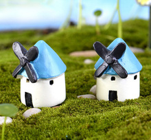 Windmill Castle Miniature figures decorative fairy garden Building statue Home Desktop Gift Moss ornaments resin craft TNB077 2024 - buy cheap