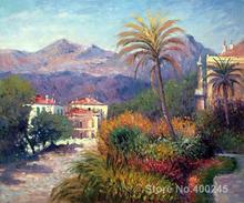 Christmas Gift art on Canvas Strada Romada in Bordighera by Claude Monet Painting High Quality Handmade 2024 - buy cheap