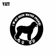 YJZT 15CM*15CM I Love My Lrish Water Spaniel Dog Vinyl Decoration Car Sticker Black/Silver C2-3241 2024 - buy cheap