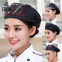 Men Women Mesh Patchwork Chef Restaurant Kitchen Cooking Work Wear Hats Beret Hotel Bakey Cafe Waiter Breathable Cap 56-58cm 2024 - buy cheap