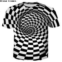 PLstar Cosmos Black And White Vertigo Hypnotic Printing T Shirt Unisxe Funny Short Sleeved Tees Men/women Tops Men's 3D T-shirt 2024 - buy cheap