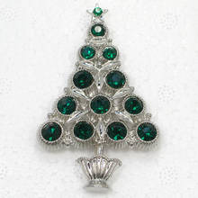 12pcs/lot Wholesale Fashion brooch Rhinestone Christmas tree Pin brooches C102022 2024 - buy cheap