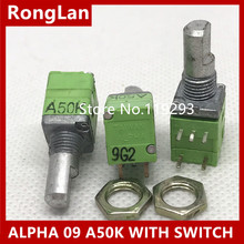 [BELLA]alpha Single potentiometer with switch A50K handle length 15FMM--10PCS/LOT 2024 - buy cheap