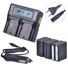 Batmax 3pc NPF960 NPF970 NP F960 NP F970 NP-F970 Battery+LCD Rapid Dual Charger for Sony F975 F970 F960 F950MC1500C 190P 198P 2024 - buy cheap