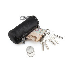 Женский портативный винтажный кожаный кошелек для ключей, чехлы для ключей, чехол на молнии, мини кошелек для монет, сумки для ключей 2024 - купить недорого