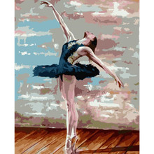 Painting By Numbers DIY Dropshipping 40x50 50x65cm Ballet dance black swan Figure Canvas Wedding Decoration Art picture Gift 2024 - buy cheap