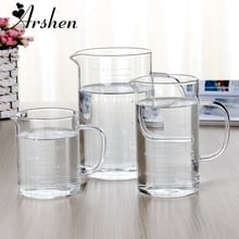 Arshen-Tazas de vidrio de medición resistentes al calor para hornear, taza de condimentos para leche, calibración, horno microondas calentado, 250/350/500ML 2024 - compra barato