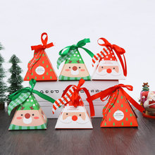 6 шт./партия Рождественская коробка для упаковки подарков, рождественская елка, Подарочная бумажная коробка, подарочный пакет, небольшой контейнер для выпечки 2024 - купить недорого