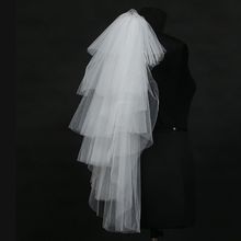 Tul vestido de novia velos mullido blanco Multi capa velo para el cabello nupcial peine novia Hada accesorio para boda 2024 - compra barato