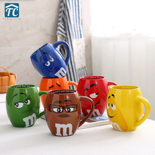 Creative M&M's MM Beans Drinking Cups Ceramic Colored  Cafe Oatmeal Coffee Mug Glaze Coffee Milk Mug Water Tea Mugs Drinkware 2024 - buy cheap