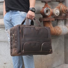 Bolsa de couro série retrô, pasta de couro de vaca, grande capacidade, bolsa de viagem para vôo, negócios, viagem, masculina, pasta de laptop 2024 - compre barato