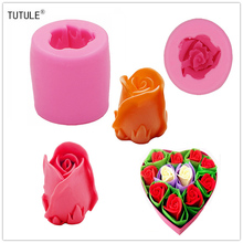 Molde para decoración de tortas con Fondant, nuevo molde para decoración de tartas de Rosa estereoscópica 3d, líquido verde tulipán, utensilios para hornear de grado alimenticio 2024 - compra barato