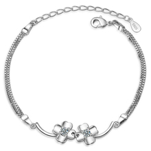 KOFSAC новые модные 925 серебряные браслеты для женщин вечерние очаровательные двойные цепочки изысканные циркониевые браслеты с цветами Ювелирные изделия Подарки Pulser 2024 - купить недорого