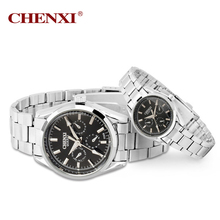 CHENXI-Relojes de pulsera de cuarzo para hombres y mujeres, pulsera deportiva de plata, de lujo, de acero 2024 - compra barato