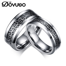 DOYUBO European Style Lovers Tungsten Carbide Rings With Black Carbon Fiber Elegant Stainless Steel Couples Rings Jewelry DF035 2024 - buy cheap