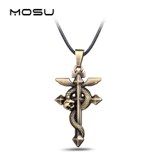 MOSU Hot Anime Fullmetal Alchemist Bronze Metal Necklace Cross Snake Pendant Cosplay Accessories Jewelry can Drop-shipping 2024 - buy cheap