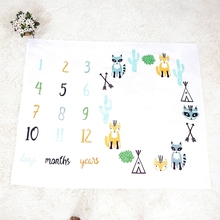 Newborn Baby Monthly Growth Milestone Blanket Letter Background Photography Prop 2024 - buy cheap