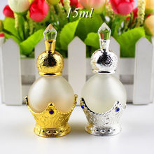 Botella de Perfume de Metal de aleación Vintage, frasco de vidrio artesanal con gotero de vidrio, elegante, para helado, 15ml, 1 ud. 2024 - compra barato