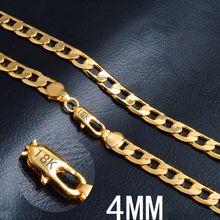 Cadena para collar de oro para mujeres, collar de color plateado S925, 4mm, 20 pulgadas, 1:1, N011, gran oferta, 2018 2024 - compra barato