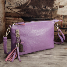 Bolso de mano de piel auténtica para mujer, bandolera Vintage con borlas, de diseñador de marca 2024 - compra barato