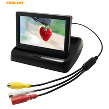 Складной ЖК-монитор FEELDO 4,3 дюйма TFT, цифровой автомобильный монитор заднего вида 4,3 дюйма для камеры заднего вида, DVD VCR # AM3799 2024 - купить недорого