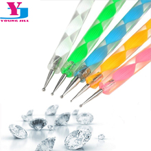 5pcs High Quality Nail Art Dotting 2 Way Marbleizing Tool Manicure Painting DIY Pen Care Wholesale Nail Tools 2024 - buy cheap