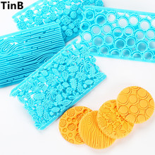 New Plastic Printing Biscuits Cake Cookie Cutter Fondant Lace Cake Decoration Petal Quilt Embosser Mold Cake Tool Pastry Baking 2024 - buy cheap