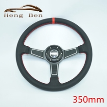HB High Quality 14'' 350mm Black Real Leather ND Rally Tuning Drift SPCO Racing Steering Wheel 5159BK 2024 - buy cheap