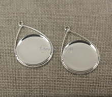 Teardrop Blank Bezel Bases 20mm Inner Round Bezel w/ a loop Cabochon Frame Pendant Earrings Settings DIY Findings Multi-color 2024 - buy cheap