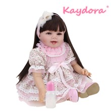 Kaydora 22 дюйма кукла принцессы Длинные волосы младенца Reborn 55 см Силиконовая игрушка lol развивающая Реалистичная виниловая кукла подарок на Рождество 2024 - купить недорого