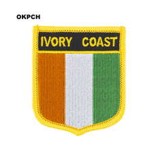 Patches de bandeira em formato de escudo de marfim, patches de bandeira nacionais para decoração diy 2024 - compre barato