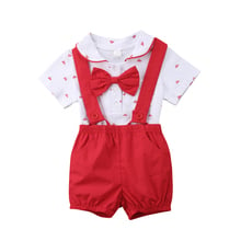 2Pcs Baby Boy Gentleman Outfit Clothes Newborn Kids Romper Jumpsuit +Pants Set 2024 - buy cheap
