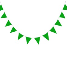 New High quality Pure Green Flags Birthday Stain Silk Bunting Banners Pennant Baby Shower Wedding Garland Flags Party Decoration 2024 - buy cheap