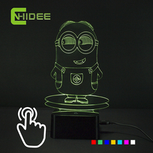 Creative Gift for Children Minion Carton USB RGB Lamp Touch Dimmable 3D Night Light as Bedroom Seven Color Changing Lampka Nocna 2024 - buy cheap