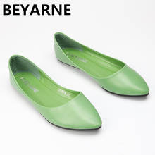 BEYARNE New Design fashion Lady soft sole Flats Shoes for drive pregnant woman shoes Women autumn Shoes candy colors pointed toe 2024 - buy cheap