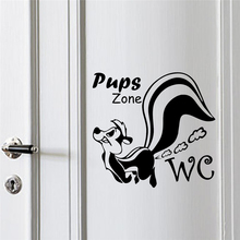 Pups Wall Stickers Toilet Water Closet Room Decor Diy Vinyl Home Decals Cartoon Animals Mural Art Posters Removable 2024 - buy cheap