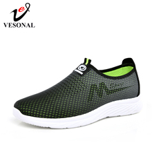 Tênis de malha vesonal masculino, calçado leve respirável confortável para caminhada 2024 - compre barato