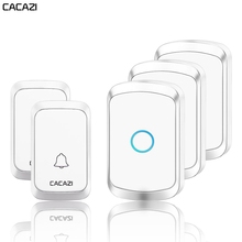 CACAZI Intelligent Waterproof Wireless Doorbell US EU UK AU Plug Home LED Light Battery Call Bell Chime 2 Button 3 Receiver 2024 - buy cheap