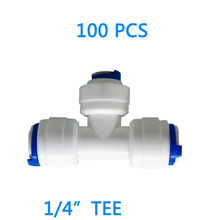 Conector de filtro de agua para sistema RO, acoplamiento en T de 3 vías de 100 pulgadas, conexión rápida, 1/4 Uds. 2024 - compra barato