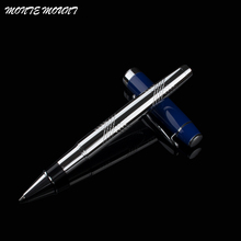 Монте-Маунт, более популярная перьевая Ручка-роллер серебристого и синего цвета 2024 - купить недорого