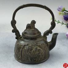 Бронзовый чайник в старинном стиле старой династии Цинтай, ручная работа, лучшая коллекция и украшение, бесплатная доставка 2024 - купить недорого
