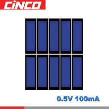 Panel de silicio policristalino epoxi, módulo de carga de energía de batería DIY, estándar Solar, 0,5 V, 100mA, 10 unids/lote 2024 - compra barato