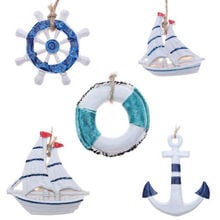 Creative Funny 5PCS Ecology Wooden Rudder Seaside Nautical Theme Rustic Anchor Home Wall Hook Ornament Decor 2024 - buy cheap