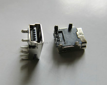 100 pcs DIY MIni USB B 5 pins female jack 90 degree plane connector socket interface Welding plug For Phone mp3 mp4 Tablet ect. 2024 - buy cheap