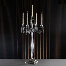 Free shipping Romantic Candelabra Handmade 5 arms Demountable Crystal Table Centerpieces Candle Holders for Home Decorations 2024 - buy cheap