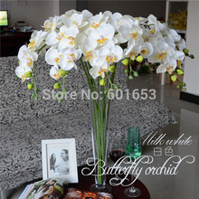 Alta qualidade decoração de casamento flor decorativa para casa borboleta flores de orquídea flor artificial 10 cabeças 2024 - compre barato
