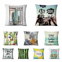 Hello Summer Tropical Plants Style Printed Pillow Cushions Decorative Pillows Home Decor Almofadas Decorativas Para Sofa 45*45 2024 - buy cheap