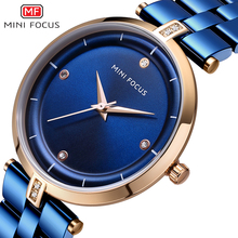 Relógio de pulso feminino, relógio de pulso da moda, azul, de marca de luxo, aço, quartzo, para mulheres, 2019 2024 - compre barato