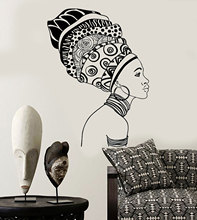 Adhesivo de pared de chica africana para cara de mujer, Mural de vinilo para el hogar, arte de sala de estar, adhesivo decorativo, diseño de gráficos interiores extraíble 3232 2024 - compra barato