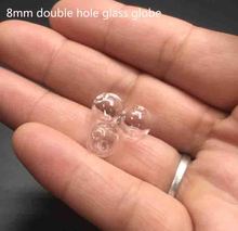 Globo de cristal de 8mm con forma de burbuja, bola redonda de doble agujero, colgante de vidrio hueco, botella de deseos, collar, accesorios, 20 piezas 2024 - compra barato
